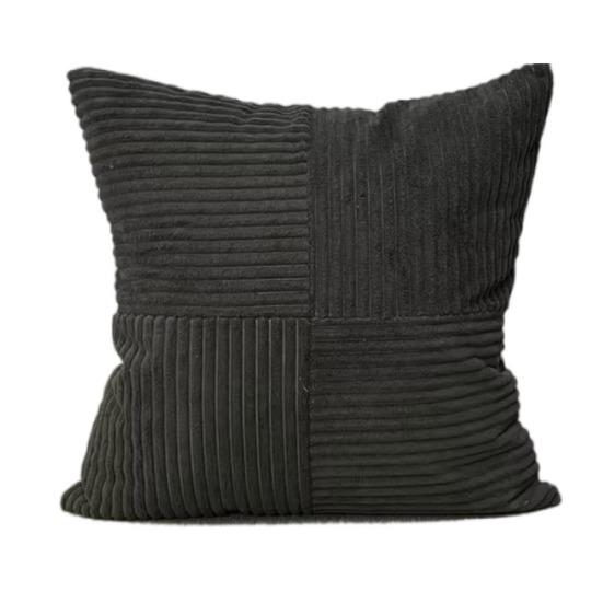 Kissenbezug mit Streifenmuster, Kontrastfarbe, Patchwork, versteckter Reißverschluss, 45 x 45 cm