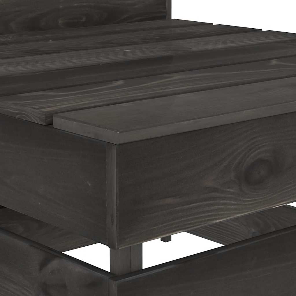 Outdoor Center Sofa Made from Pallets Gray Impregnated Pine Wood