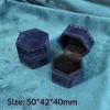 Vintage Hexagon Single Ring Storage Case Empty Elegant Jewelry Box for Wedding Engagement Gift
