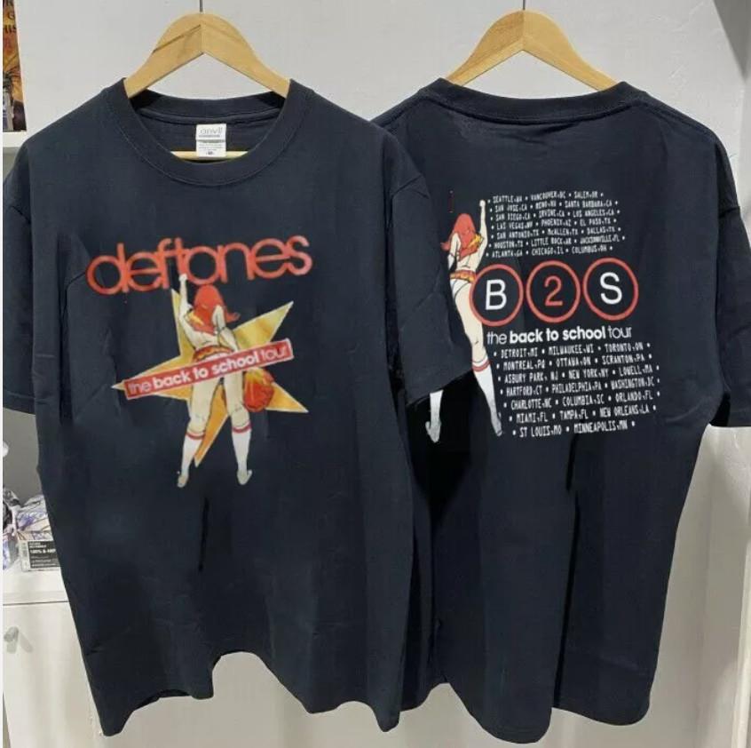 HOT NEW 1990s Deftones Back To School Cotton Black Unisex Tshirt Full Sizes Unisex T-Shirt M