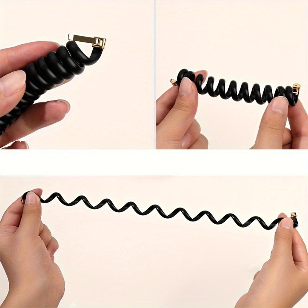 2pcs/set Spiral Hair Tie Resin Hair Tie Elastic Hair Rope Ponytail Holder Hair Accessories