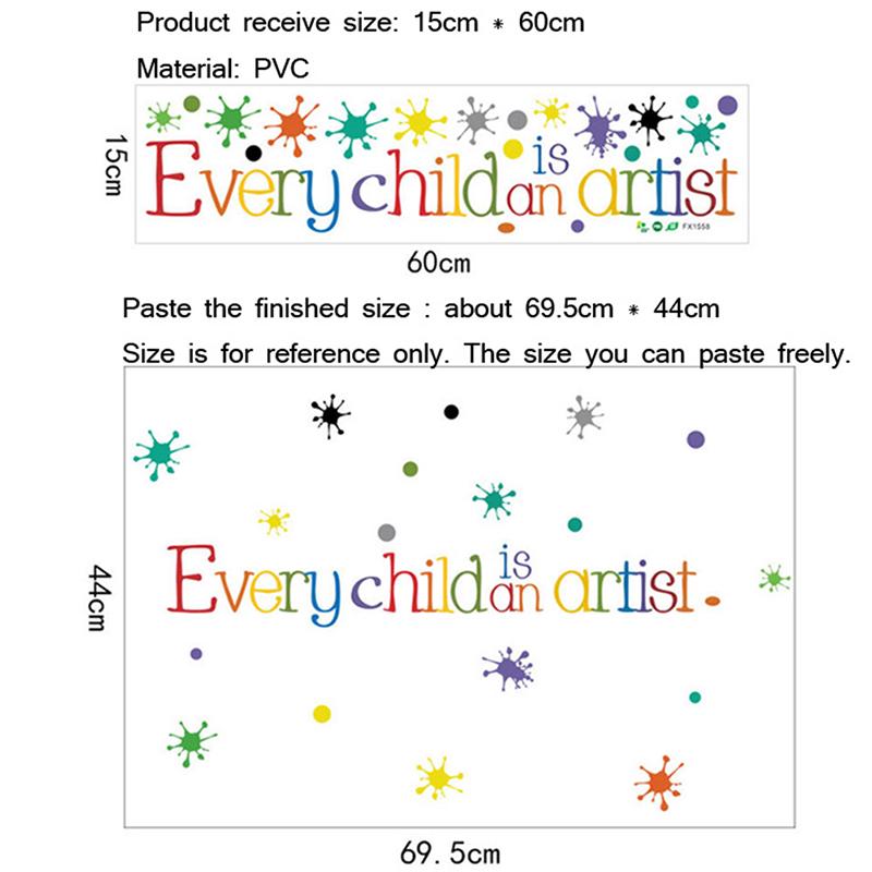 

Каждый ребенок - художник Наклейка на стену Английские пословицы Искусство для спальни Наклейка-мурал