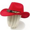Dark purple Cowboy Hat New Jazz Knight hat cowboy hat monochrome felt hat men's and women's large brim outdoor hat