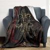 1pc Gothic Ornament Blanket, Lightweight Flannel Throw For Sofa, Bed, Travel, Camping, Livingroom, Office, Couch, Chair, And Bed,