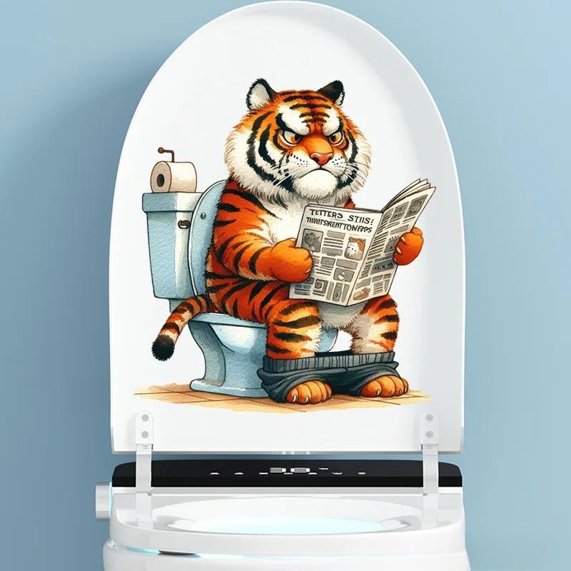 Funny Animal PVC Toilet Seat Stickers Monkey Zebra Giraffe Decals Waterproof Bathroom Wall Door Decor Creative Removable Decals