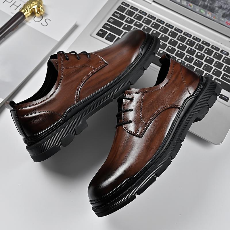 Fashion Outdoor Sneakers Mens Dress Shoes Retro Male Leather Business Male Baroque Shoes Casual Mens Oxford Work Footwear