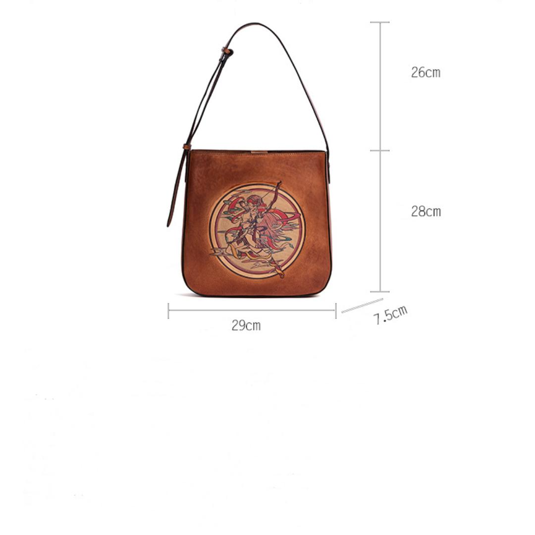 Сумочка из воловьей кожи Большая вместительная розовая сумка для мамы Винтажная большая — фото 9