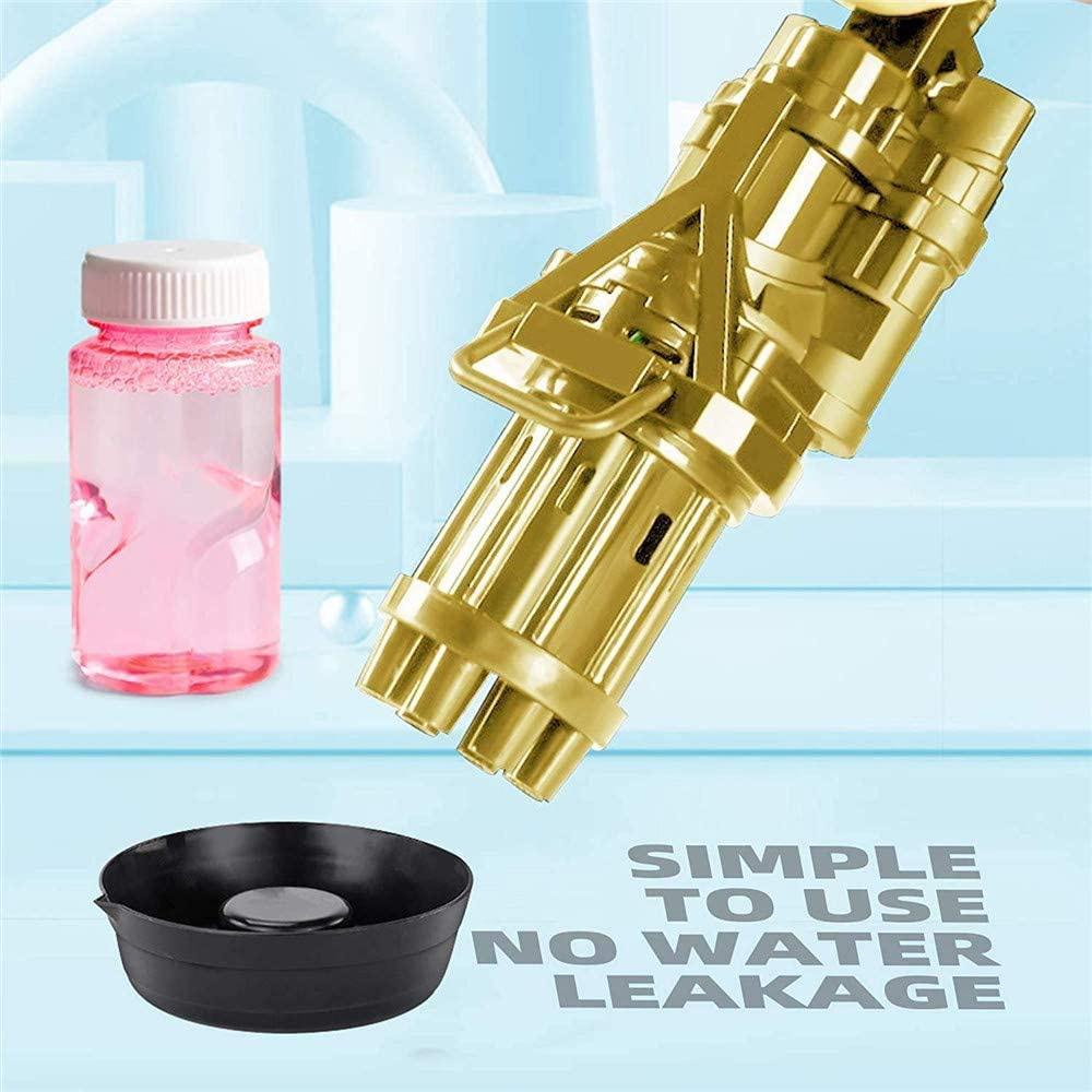 Electric Gatling Bubble Machine Bubble Maker Safe Summer Cooling Fan Outdoor for Kid,Eight Hole Huge Amount Automatic Bubble Maker Electric Bubble