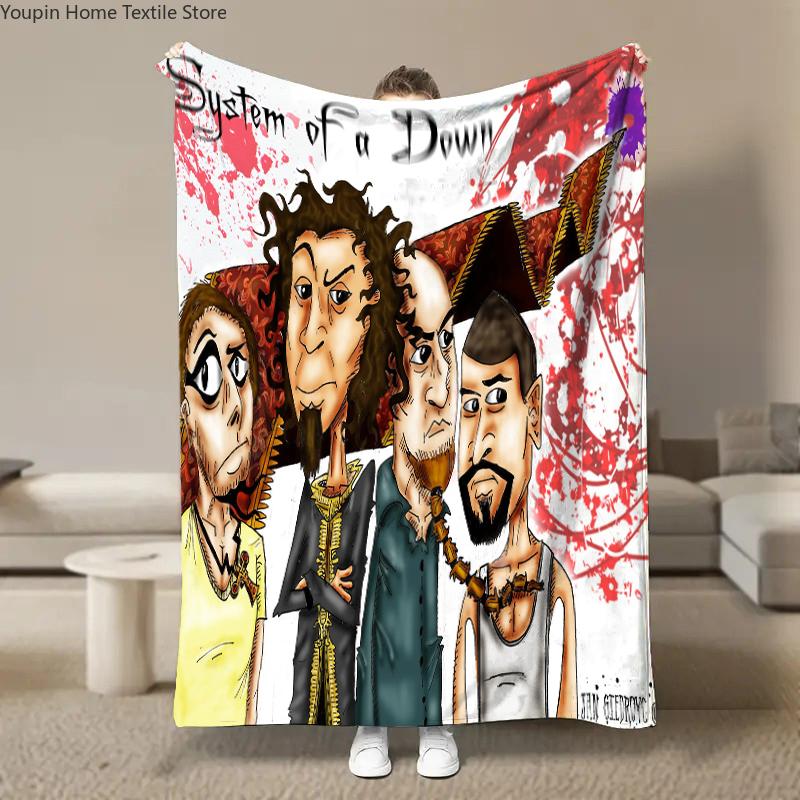 8 Size Heavy-Metal-Band Flannel Blanket Throw Blanket Tourist Blanket Fashion Sofa Blankets Nap blankets for beds Kid Adult Gift