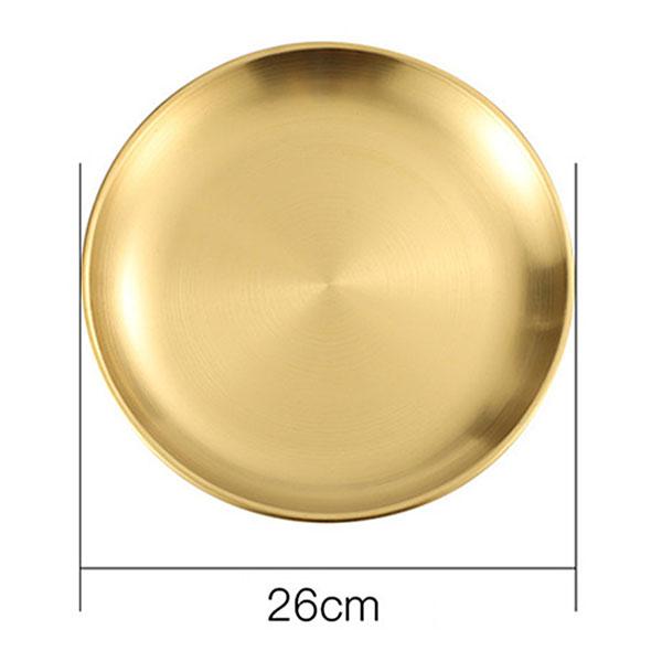 Metal Round Plate Camping Dishes Rust-Proof Stackable Food Serving Plate for Salad Fruit Dessert Snack Home Outdoor Dinner Plate
