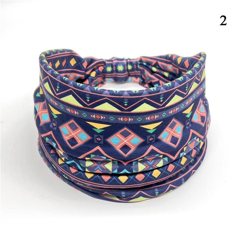 Damen Haarband Stirnband Bohemian Sport Yoga Bandage Elastisch Mädchen Breites Stirnband Print Breites Kopfband Kopfschmuck Haarband Damen
