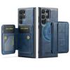 Detachable Magnetic Wristband Auto Leather Case for Samsung Galaxy S25 Ultra/Edge S24 Plus S23 FE S22 Card Holder Wallet Cover