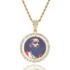 Rotatable Double-Sided Zircon Photo Pendant Necklace
