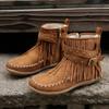 Women's Rivet Flat Tassel Short Boots - 2023 Autumn/Winter European & American Style
