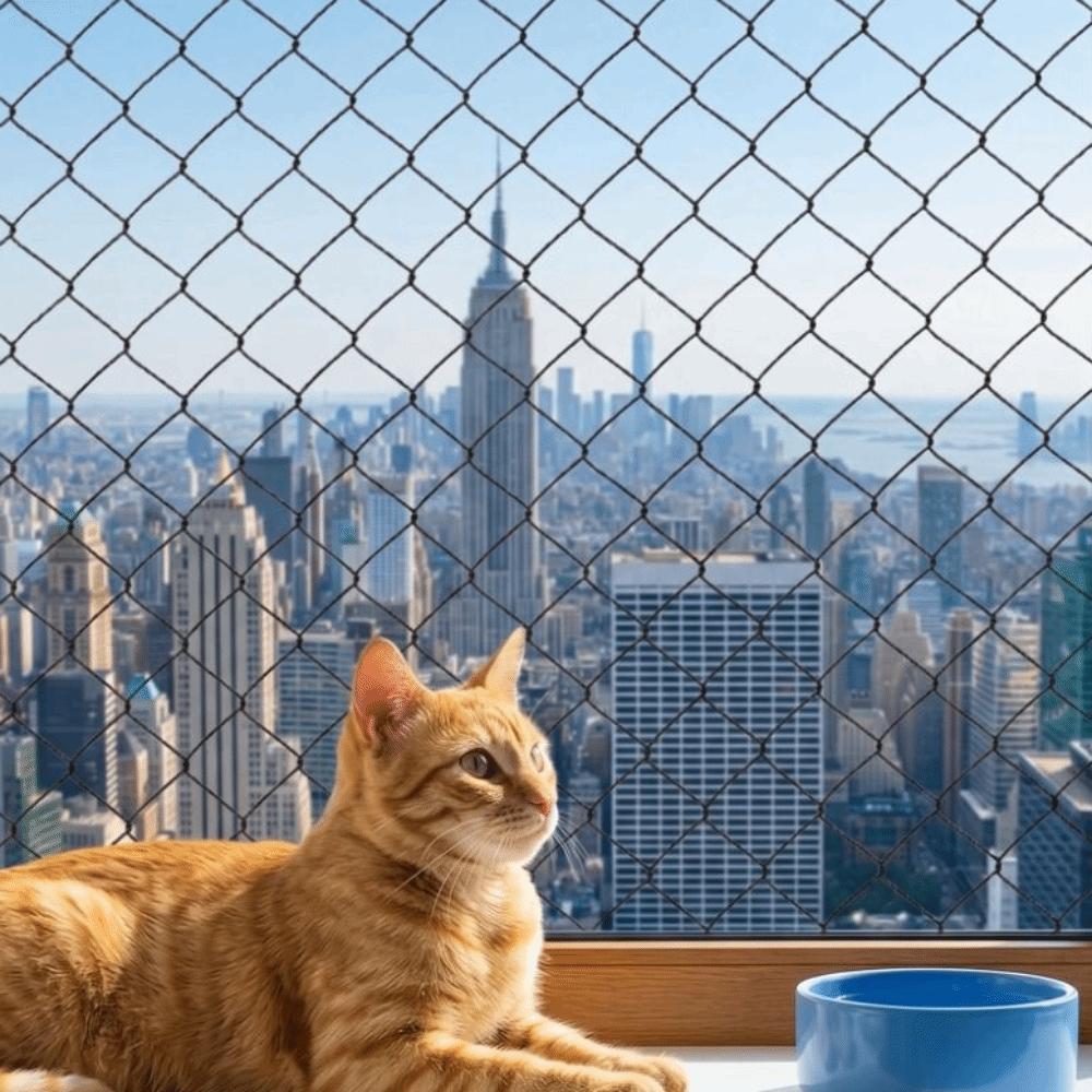 Durable Cat Window Sill Fence Plastic Pet Anti-Fall Mesh Pet Balcony Protective Net  Window