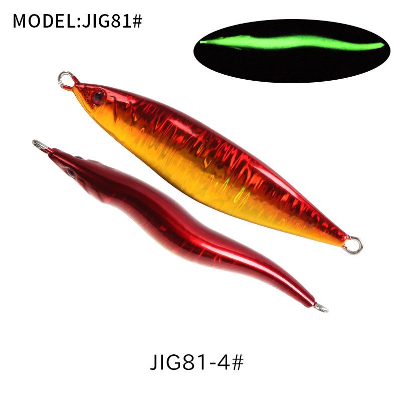 Lead Fish Jig Lure 160g-400g Boat & Sea Fishing Artificial Hard Bait 3D Printed Slow Shaking Without Hooks for Saltwater Fish