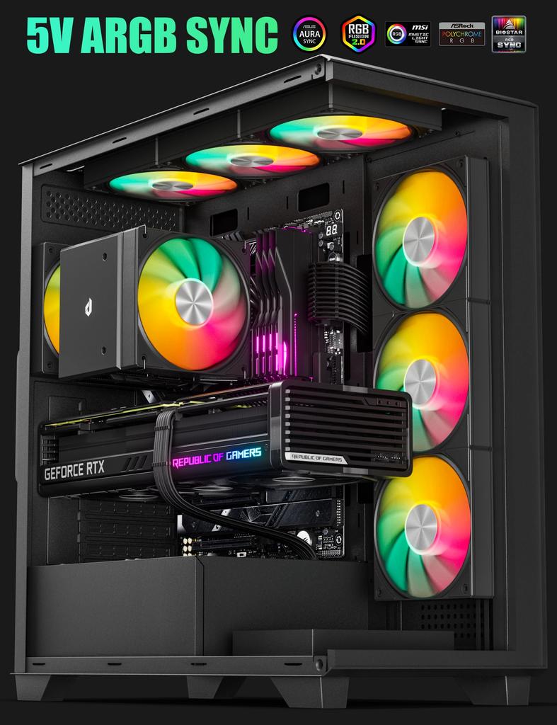 Novonest CPU Cooler High Performance Dual Tower CPU Cooler Air Cooling with 6 Copper Heat Pipes TDP 265W 2 120mm PWM Quiet Fan ARGB CPU Fan Compatible