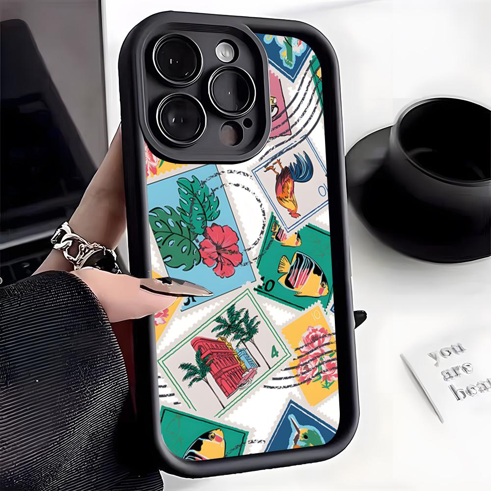 Latest Retro Stamp Creative Designs Phone Case For IPhone 17 Pro Max 16 15 14 Pro Max IPhone 13 Pro Max 11 Plus Silicone Cover