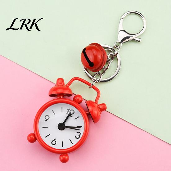 Alarm Clock Key Ring Keychain Pendant with Built-In Micro Clock, Holder for Commuters Students And Travelers, Sturdy Iron Design Portable Timekeeping
