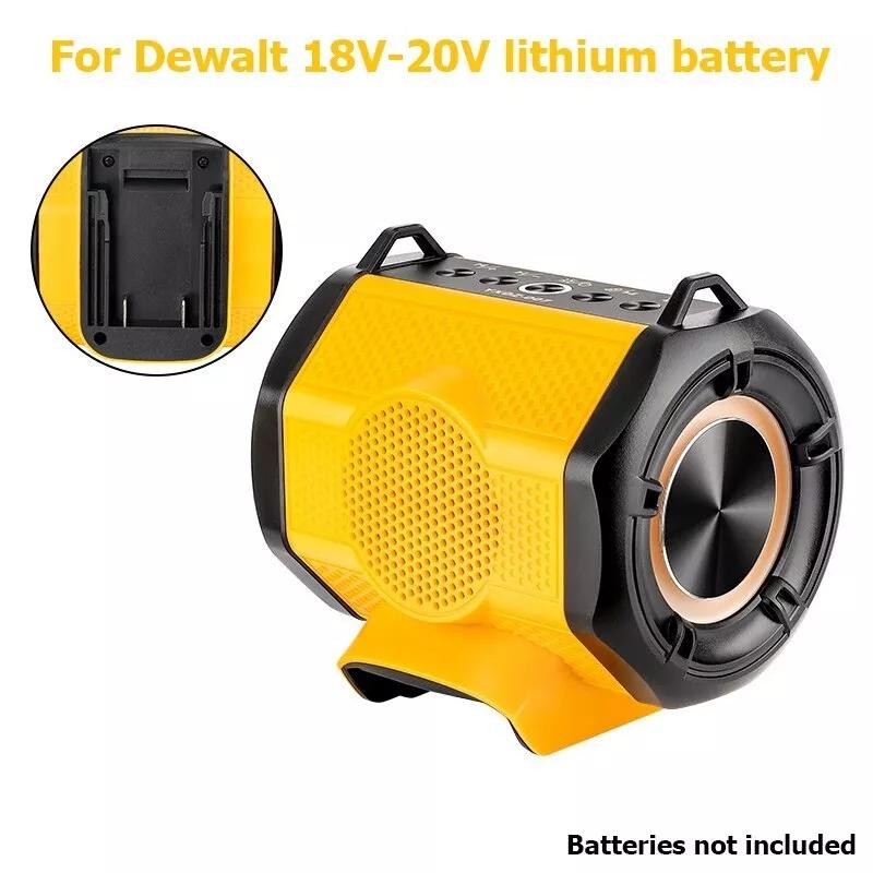 Bluetooth Speaker for DeWalt 18V 20V Li-ion Battery,Wireless BT5.3 & USB Audio Source,TWS Pairing,Home Party Outdoor Speaker