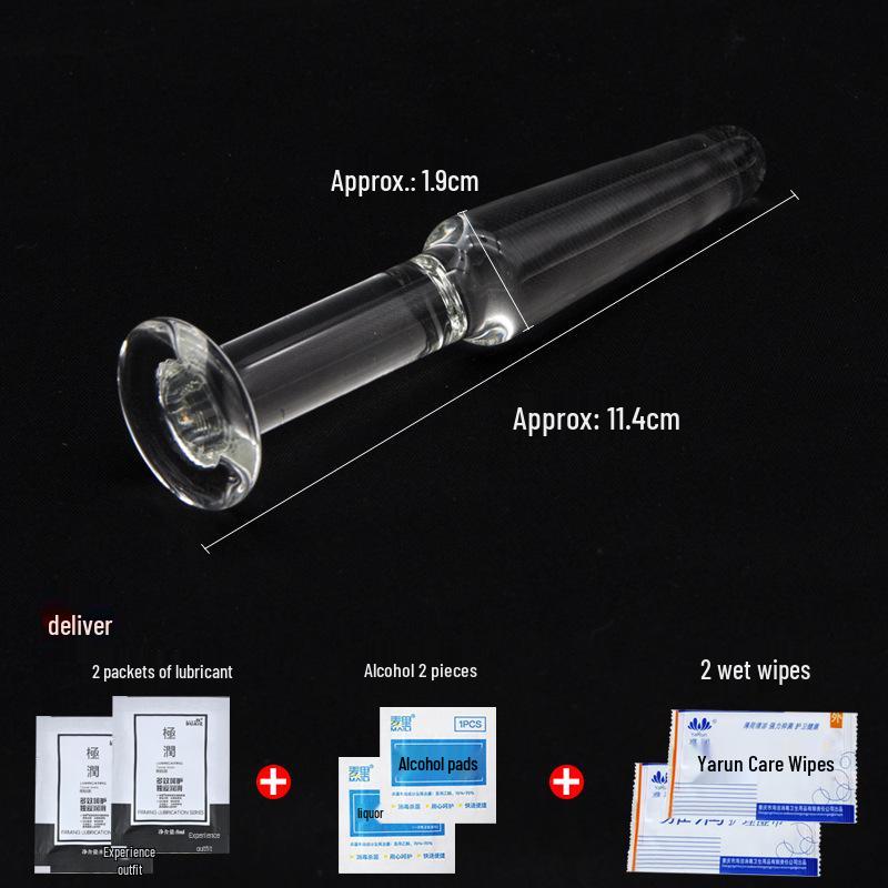 Adult Transparent Crystal Glass Anal Dilator Plug - Wearable Erotic Toy