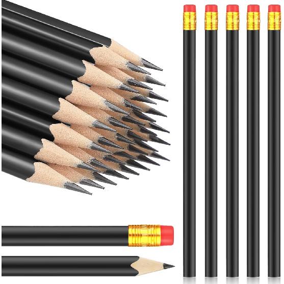 Tinlade 50 Pcs Triangular Grip Pencils Wood Wedding Pencils HB Graphite Pencil Pack Eraser for Baby Shower Drawing Sketching Bridal Shower Office