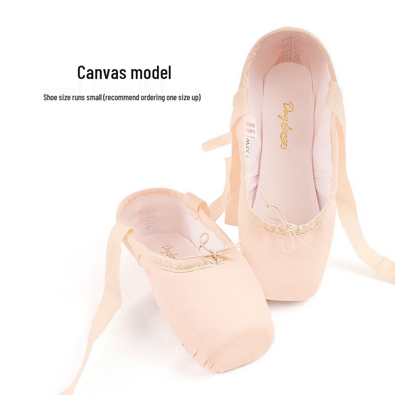 Взрослые и детские балетные пуанты - атласные туфли с лентами Size 39