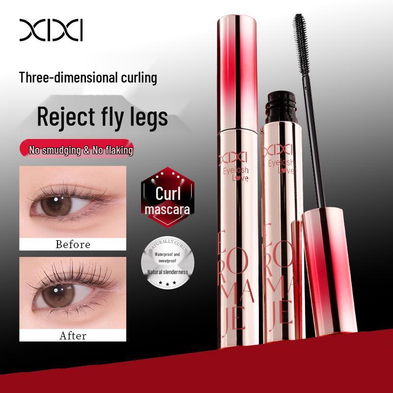 Xixi Light Wing Curling Fix Mascara – Natural Length, Thick Curl, Waterproof, Sweatproof, Smudge-Free.