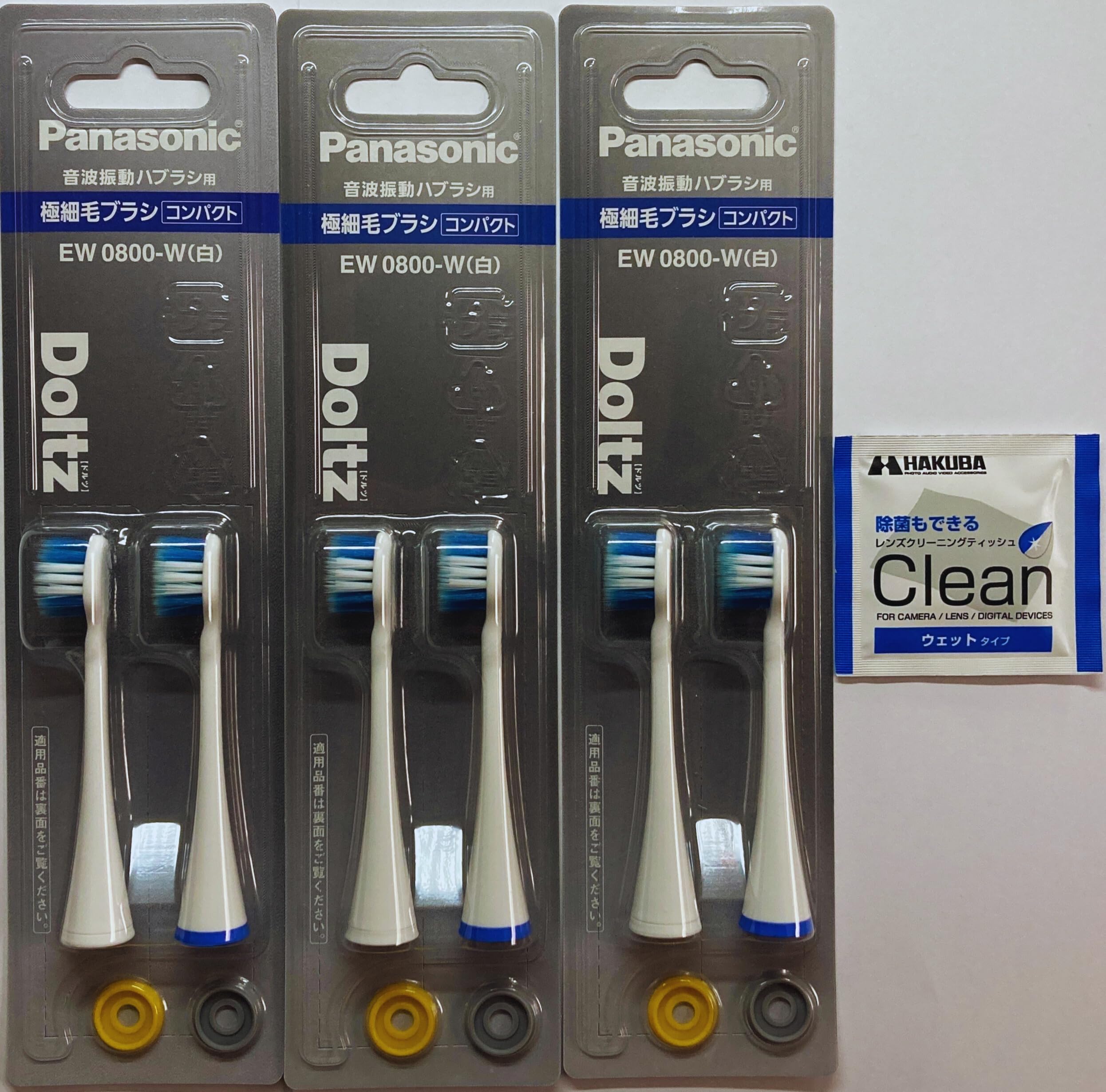 

EW0800-W (white) Replacement brush Doltz ultra-fine bristle brush, compact, 2-piece set x 3 sets (total 6 pieces) with clean tissue