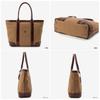 Tote Bag for A4 Canvas and Cowhide [Doubles] 2-Way Men, Compatible, Leather, KCH-1640 (Camel)