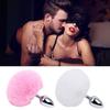 Stainless Steel Anal Plugs with Bunny Tail Tapered Faux Fur Silicone-Free Butt Plugs for Beginners Comfortable