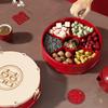 Dustproof Drum Shape Nut Serving Tray 7-Compartment Fruit Plate  Biscuit