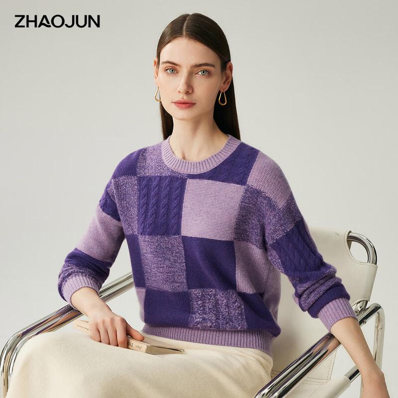 

Женский свитер Zhaojun из 100% кашемира с круглым вырезом и кабельным узором L