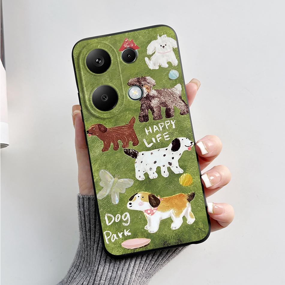 For Poco M6 Pro 4G Case Silicon Cover Soft Bumper for Xiaomi Poco M6 Pro M6Pro 4G Global Phone Cases M 6 Pro Cartoon TPU Shells