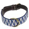 New Luxury Retro Knitted Embroidered Leather Dog Collar Soft and Adjustable Cowhide Dog Collar