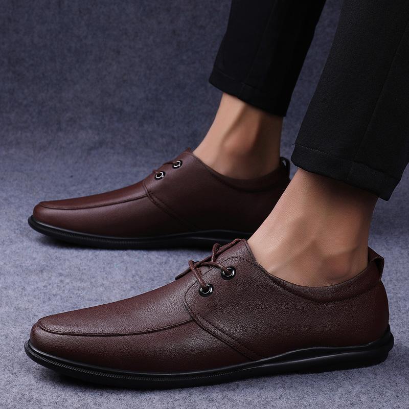 

Модные туфли для мужчин, оксфорды на шнуровке, мужская обувь из натуральной кожи, деловая официальная обувь, мужская кожаная обувь Zapatos Hombre 10.5 коричневый
