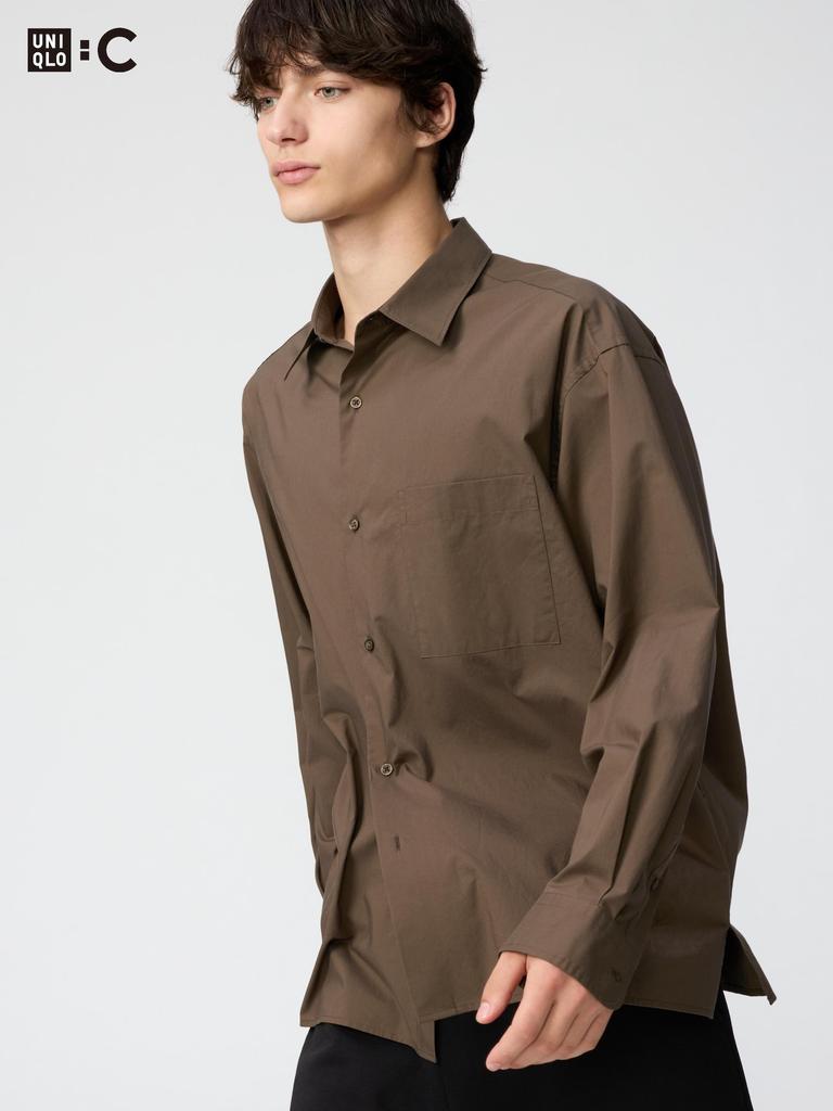 Uniqlo Broadcloth Oversized Shirt Long Sleeve