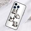 Cartoon Panda Phone Case For iPhone 17 Pro Max 15 14 13 12 11 16 Pro Max Plus 12 13 Mini 16e 17 Air Cover