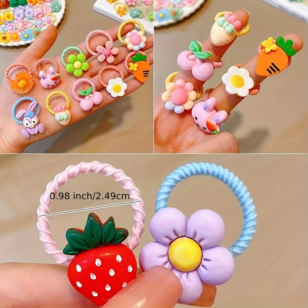 1PACK/10 Cute Girls Headband Gifts for Girls Cartoon Animals Flower and Fruit Decorative Headband Decorative Hair Accessories Set Holiday Gifts