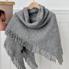Women's Fashionable Wool Shawl, Women's High-end Sense, Fashionable And Versatile, Warm Scarf, Solid Color Tassel Knitted Scarf