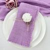 10Pcs 32x32cm Handmade Cloth Napkins with Fringe, Delicate Rustic Decorative Table Napkins for Wedding/Dinner/Party