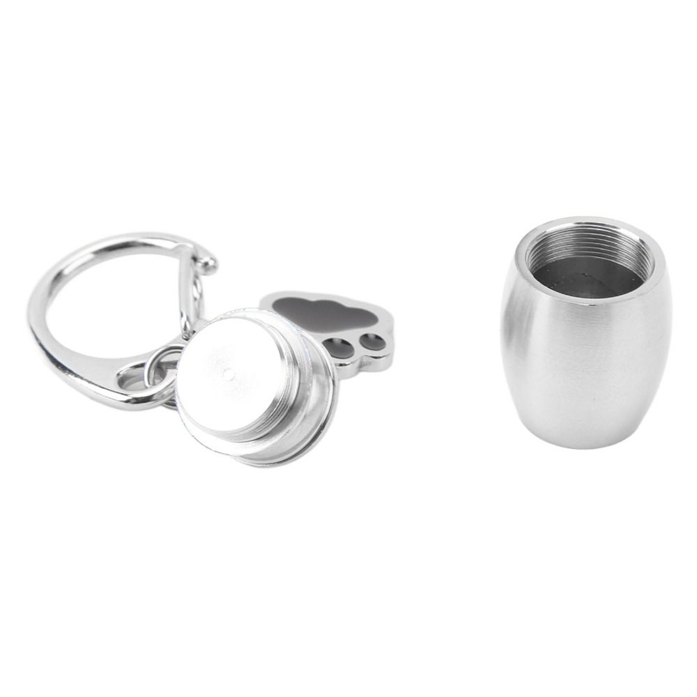Stainless Steel Pet Urns Keychain Pocket Size Paw Print Urn Durable Pet Ashes Keepsake Dog Ashes
