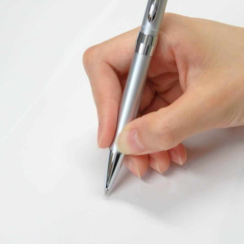 Pentel Ballpoint Vicuna EX2 Silver Barrel Oil-Based Pen, BX2007Z,