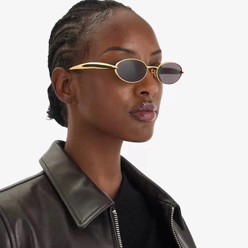 Oval Small Frame Sunglasses Women For Men  New Vintage Sun Glasses Luxury Brand Designer Punk Popular Metal Shades Uv400