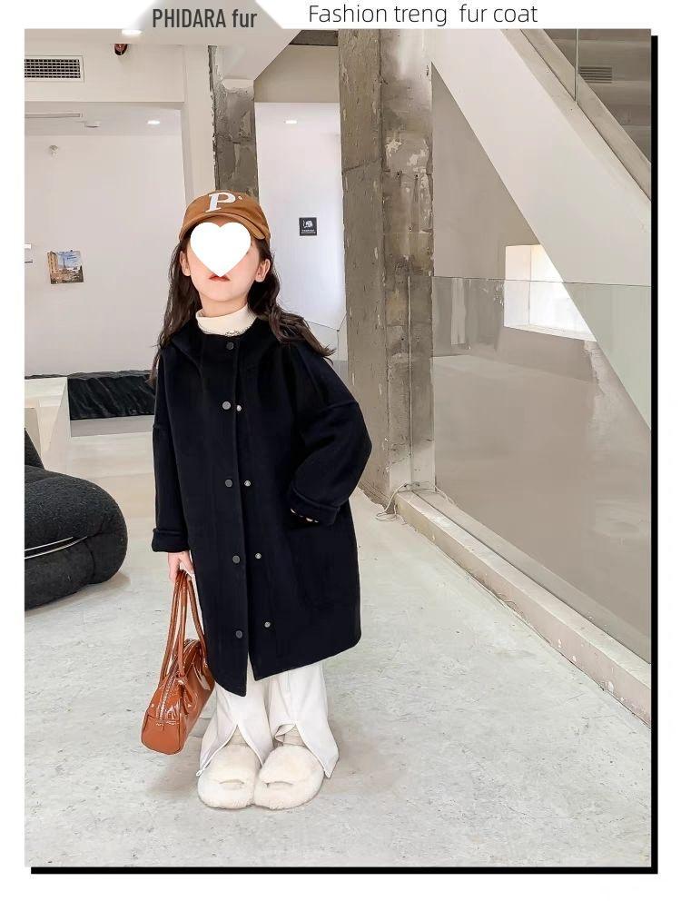 Mädchen Wintermantel aus Wolle und Kaschmir im koreanischen Stil - Dick, mittellang, modisch