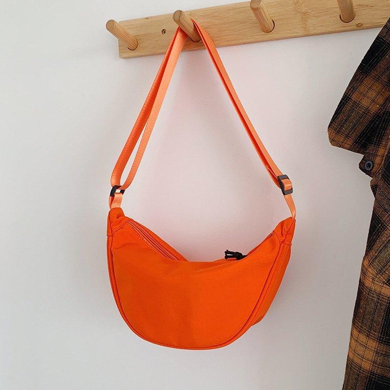 

Летняя новая нейлоновая сумка-пельмень, сумка-тоут, повседневная, большой вместимости, однотонная, на плечо, сумка-мессенджер, женская оранжевый