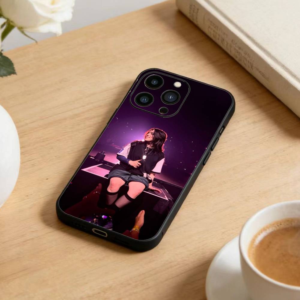 C-Singer Billie Eilish  Phone Case For iPhone 17 16 15 14 13 12 Max Plus Silicone Black Cover
