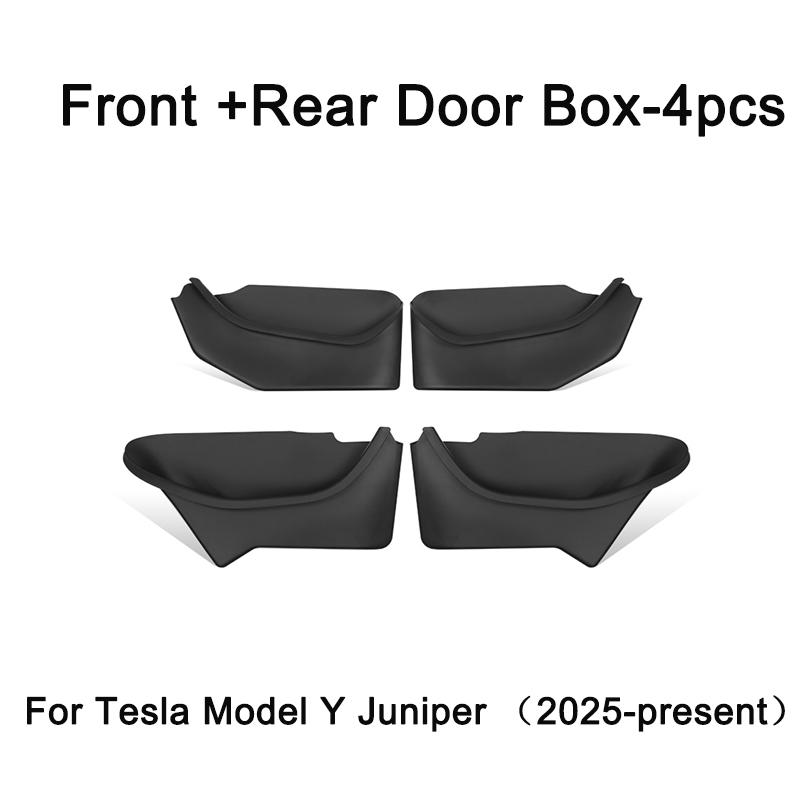 TPE Car Door Side Storage Box Full-Cover for Tesla Model Y Juniper 2025 Front and Rear Door Tray Organizer Waterproof Pocket Box