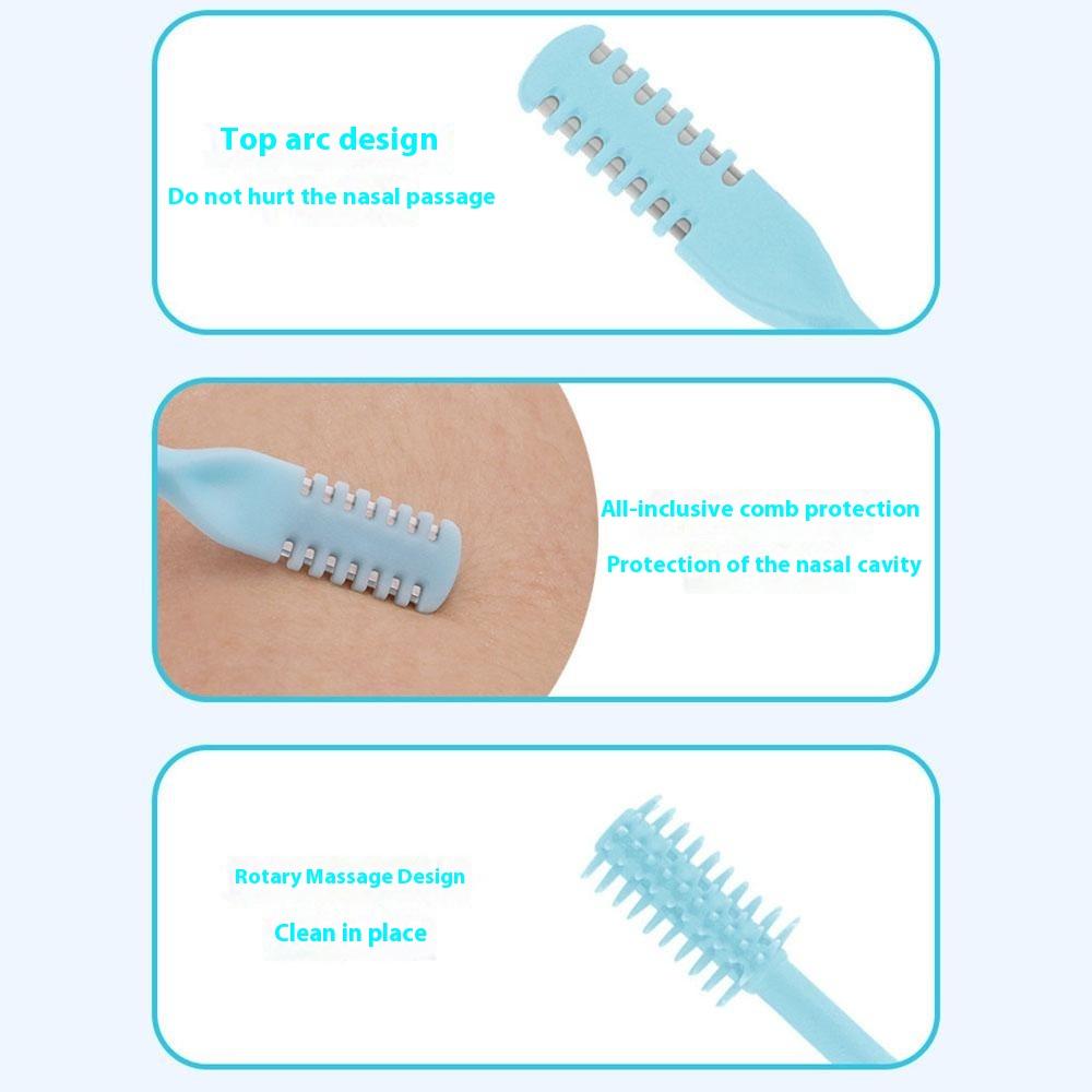3Pcs Dual Head Nose Hair Trimmer Manual Nasal Cleaner Unisex Portable Nostril Grooming Tool