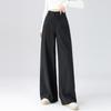 2026 Spring High-Quality Cotton Linen Wide-Leg Pants - Plus Size, High Waist, Versatile, Casual, and Floor-Length for Women